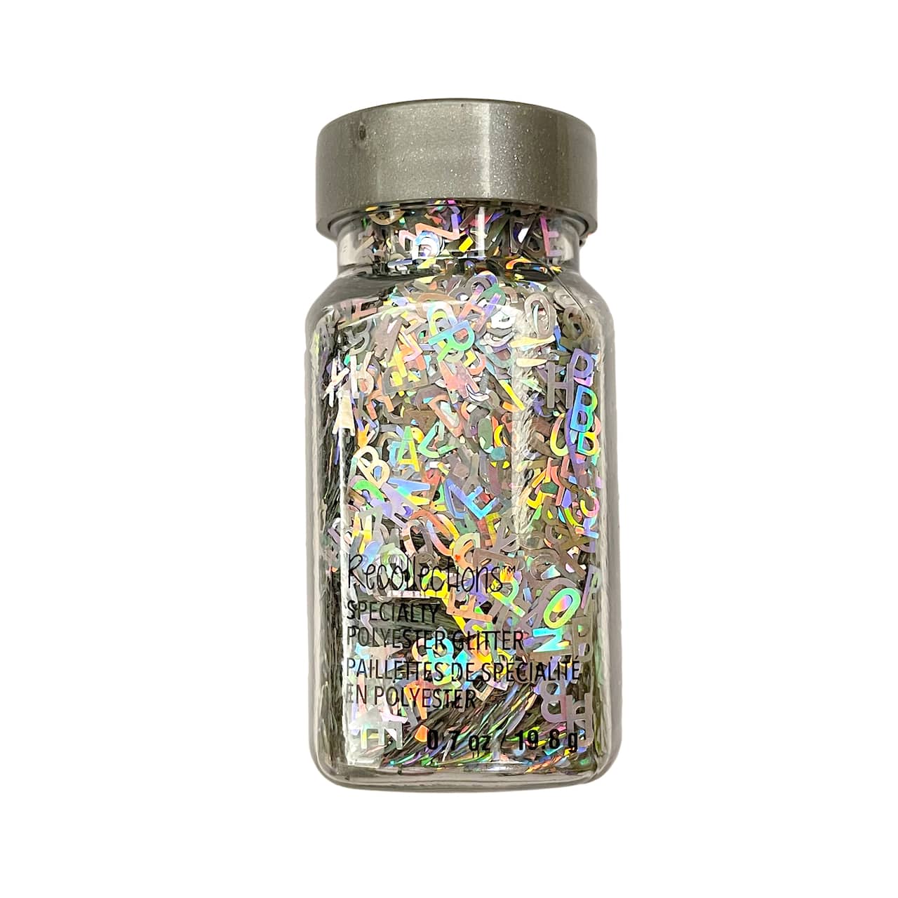 Specialty Polyester Glitter Silver Holographic Letters by Recollections&#x2122;